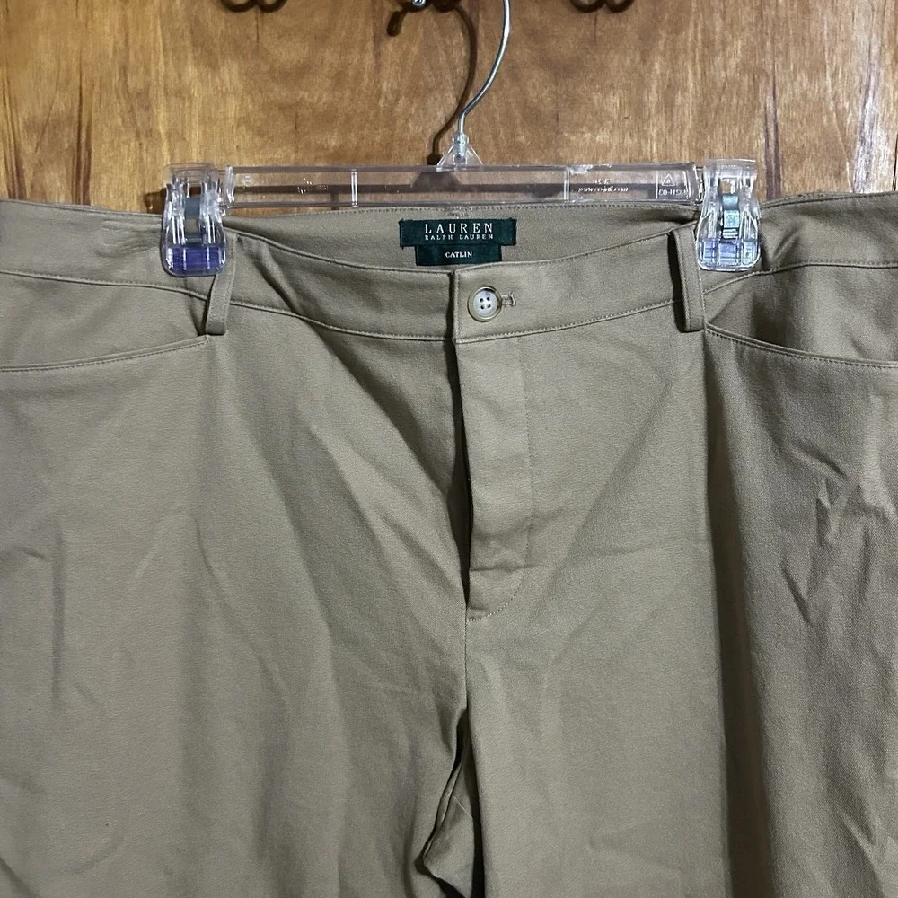 Lauren Ralph Lauren Style Caitlin Women's Size 14 Khaki Pants New With Tags